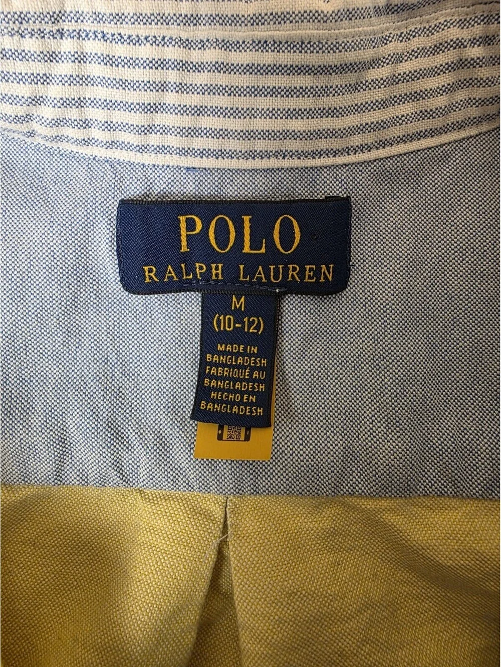 Polo Ralph Lauren COLOR-BLOCK Lo Oxford FUN Shirt Boys Size 10-12/M Pre-owned